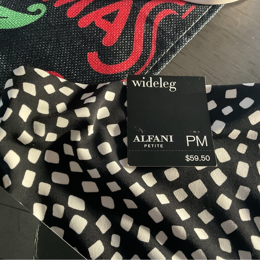 Alfani Black and White Geometric Pants - Picture 6 of 6
